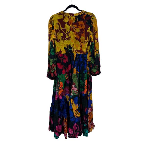 NWT Siddhartha Bansal Anthro Arcadia Print Tiered Dress Womens Size Petite Small - Picture 7 of 7